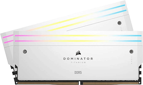 Модуль пам’яті Corsair Dominator Titanium RGB White 32GB (2x16) DDR5 6000 MHz (CMP32GX5M2B6000C30W)