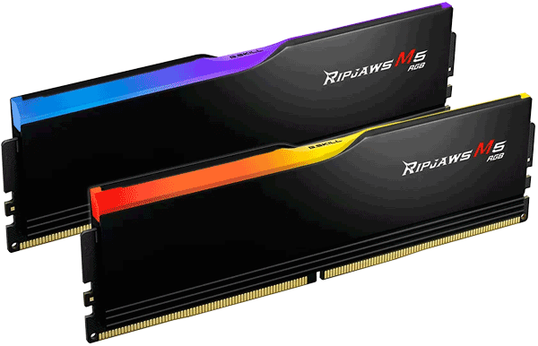 Модуль пам’яті G.Skill Ripjaws M5 RGB Black 32GB (2x16) DDR5 6400MHz (F5-6400J3239G16GX2-RM5RK)