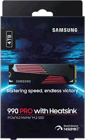 Накопичувач SSD Samsung 990 PRO w/ Heatsink 4TB (MZ-V9P4T0GW)