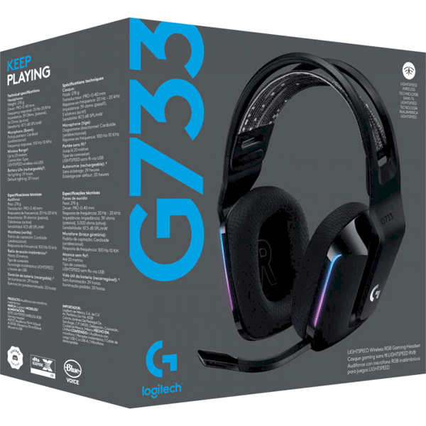 Гарнітура Logitech G733 Lightspeed Wireless RGB Black (981-000864)