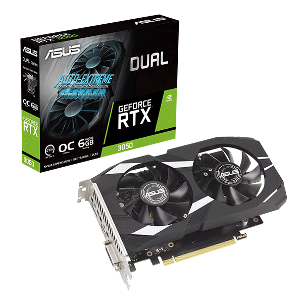 Відеокарта ASUS Dual GeForce RTX 3050 OC Edition 6GB GDDR6 (DUAL-RTX3050-O6G)