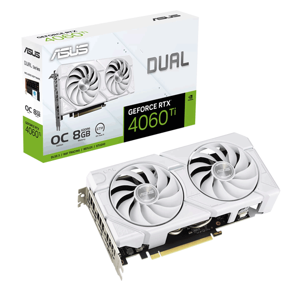 Відеокарта ASUS Dual GeForce RTX 4060 Ti EVO White OC Edition 8GB GDDR (DUAL-RTX4060TI-O8G-EVO-WHITE)