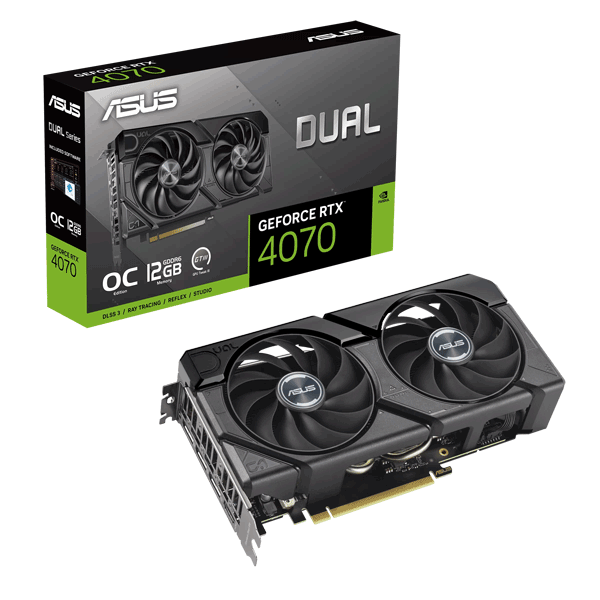 Відеокарта ASUS Dual GeForce RTX 4070 EVO OC Edition 12GB GDDR6 (DUAL-RTX4070-O12GD6-EVO)