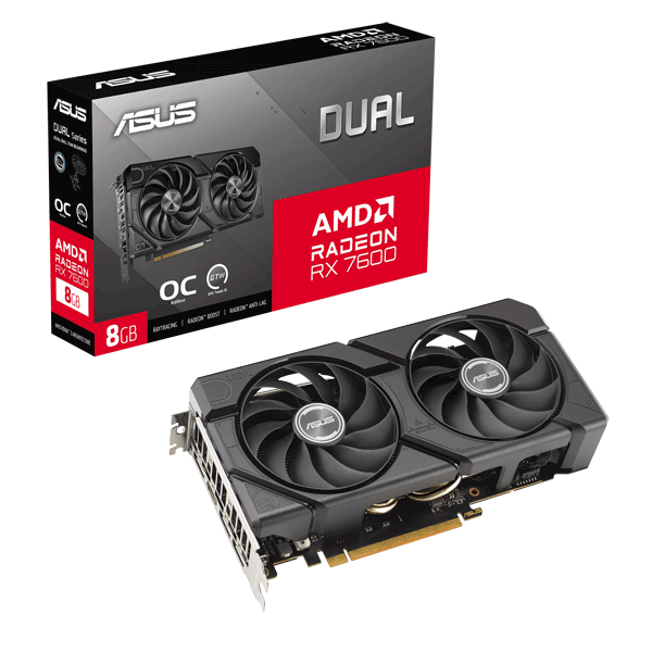 Відеокарта ASUS Dual Radeon RX 7600 EVO OC Edition 8GB GDDR6 (DUAL-RX7600-O8G-EVO)