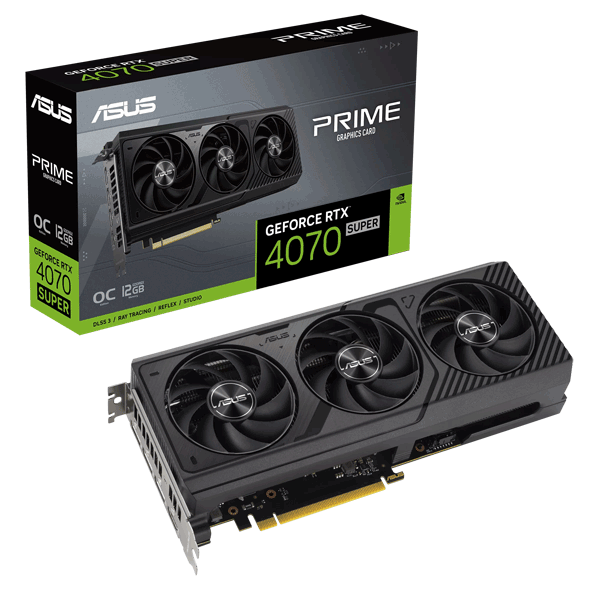 Відеокарта ASUS Prime GeForce RTX 4070 SUPER OC Edition 12GB GDDR6X (PRIME-RTX4070S-O12G)