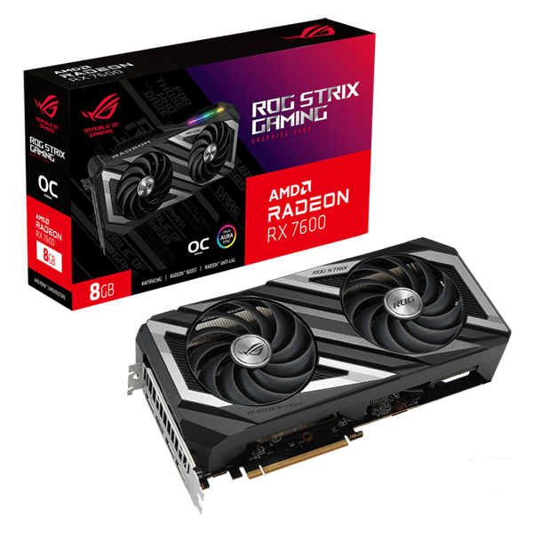 Відеокарта ASUS ROG Strix Radeon RX 7600 OC Edition 8GB GDDR6 (ROG-STRIX-RX7600-O8G-GAMING)