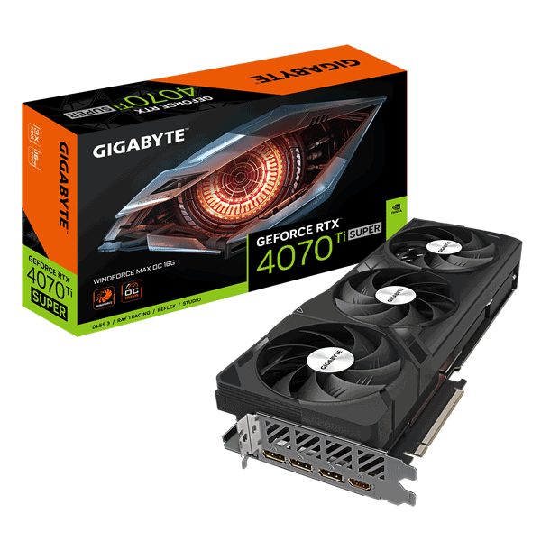 Відеокарта Gigabyte GeForce RTX 4070 Ti SUPER WINDFORCE MAX OC 16G (GV-N407TSWF3MAX OC-16GD)