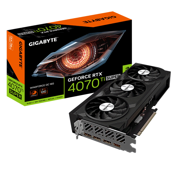 Відеокарта Gigabyte GeForce RTX 4070 Ti SUPER WINDFORCE OC 16G (GV-N407TSWF3OC-16GD)