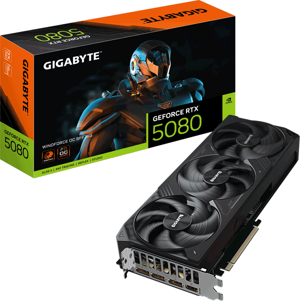 Відеокарта Gigabyte GeForce RTX 5080 WINDFORCE OC SFF 16G (GV-N5080WF3OC-16GD)