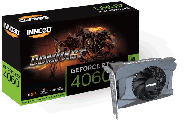 Відеокарта Inno3D GeForce RTX 4060 8GB Compact (N40601-08D6-173050N)