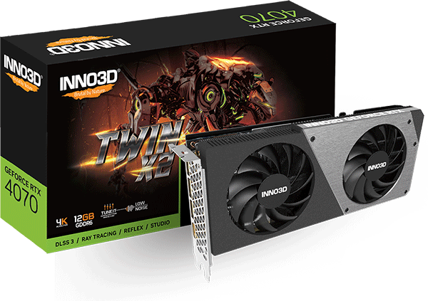 Відеокарта Inno3D GeForce RTX 4070 GDDR6 TWIN X2 (N40702-12D6-179063N)