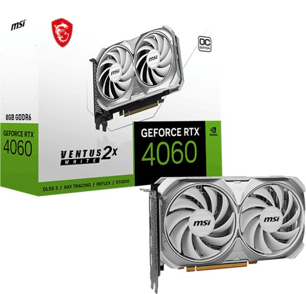 Відеокарта MSI GeForce RTX 4060 (RTX 4060 VENTUS 2X WHITE 8G OC)