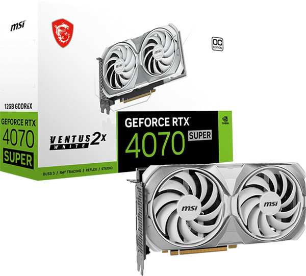 Відеокарта MSI GeForce RTX 4070 SUPER (RTX 4070 SUPER 12G VENTUS 2X WHITE OC)