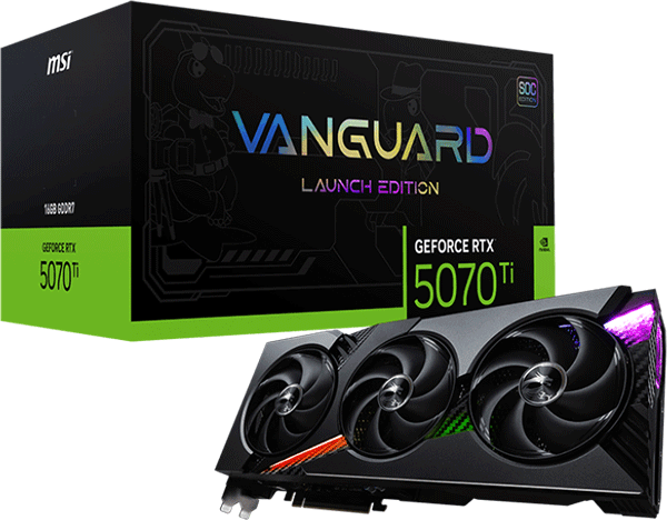 Відеокарта MSI GeForce RTX 5070 Ti (RTX 5070 Ti 16G VANGUARD SOC LAUNCH EDITION)