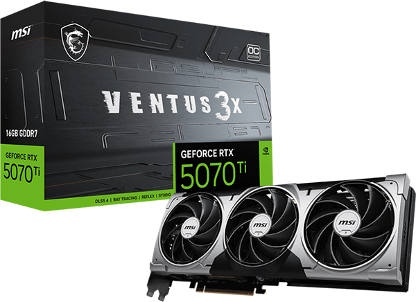 Відеокарта MSI GeForce RTX 5070 Ti (RTX 5070 Ti 16G VENTUS 3X OC)