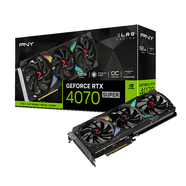 Відеокарта PNY GeForce RTX 4070 SUPER 12GB XLR8 Gaming VERTO EPIC-X RGB Overclocked (VCG4070S12TFXXPB1-O)