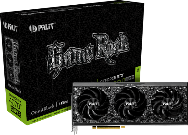 Відеокарта Palit GeForce RTX 4070 Ti SUPER GameRock OmniBlack (NED47TS019T2-1020Q)